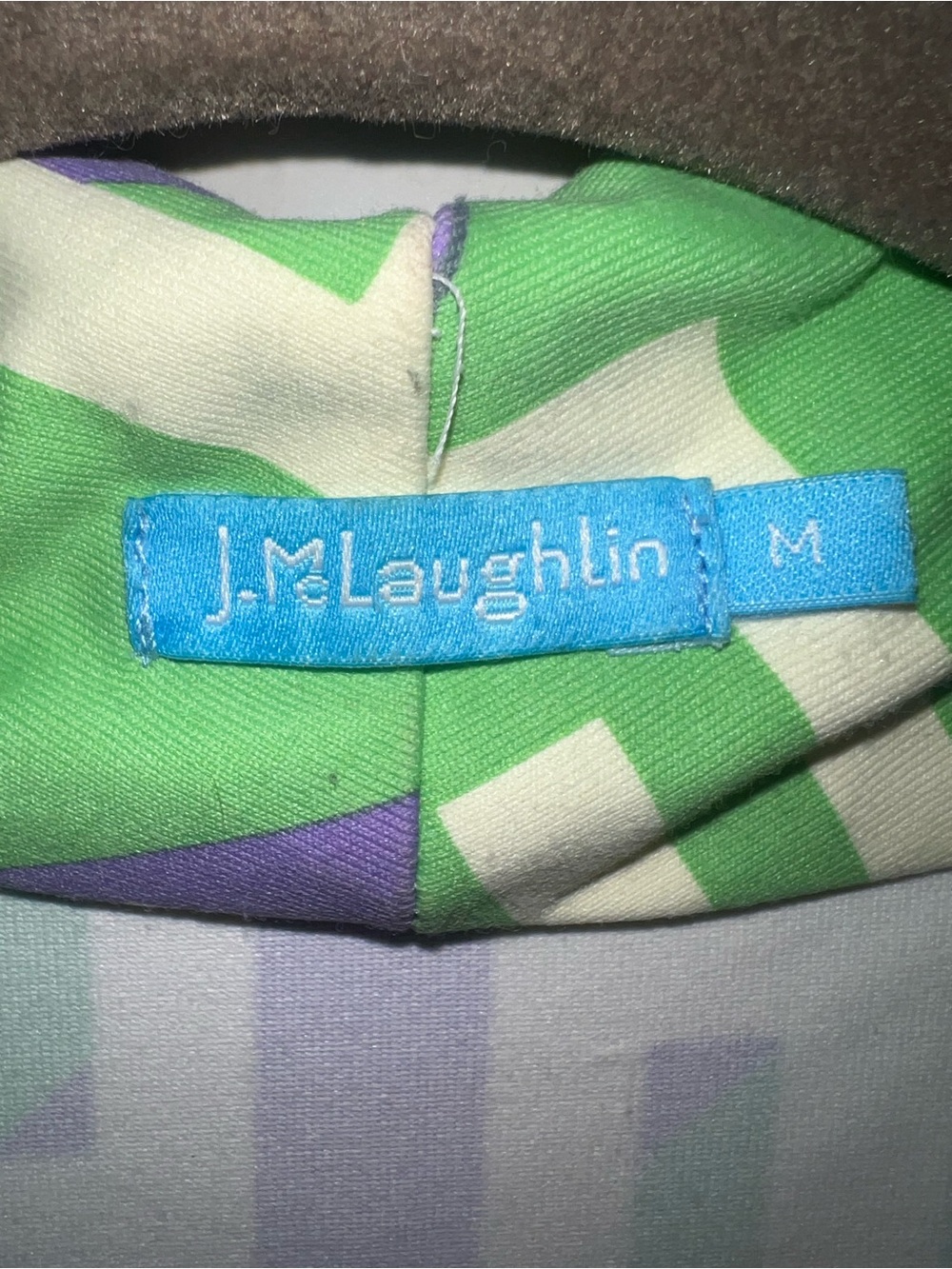 J. McLaughlin Green, Purple, White Geometric Top-LIKE NEW - Picture 2 of 10